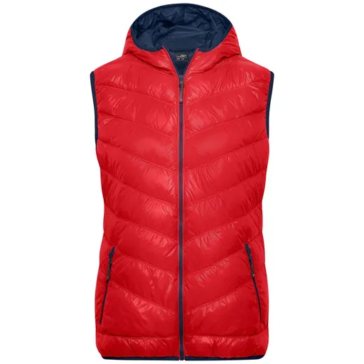 James & Nicholson (Daiber) Lehká dámská péřová vesta JN1061 - Červená / tmavě modrá | M