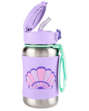 SKIP HOP Spark Style Láhev s brčkem na vodu nerez Mušle 350 ml