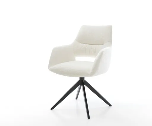 Jídelní židle Yago-Flex s područkami bouclé měkký béžová