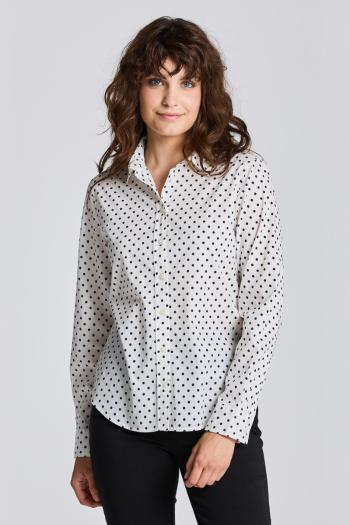 KOŠILE GANT D1. REG DOT COTTON VOILE SHIRT EGGSHELL