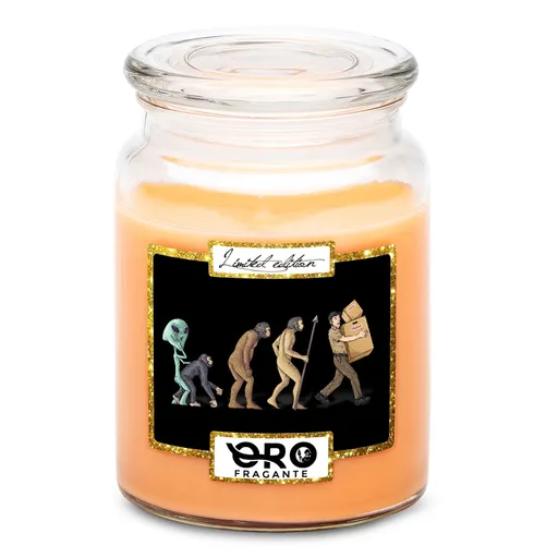 Svíčka Evoluce kurýra (Vůně svíčky: Tropické ovoce)