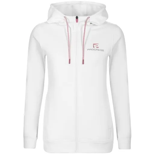 PROGRESS LIBERA Dámská sportovní mikina s kapucí, bílá, velikost