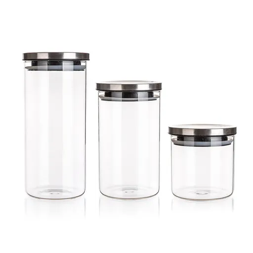 Sada skleněných dóz FREIA 3 ks