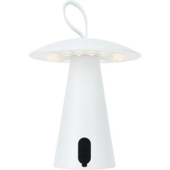 Lampă de masă portabilă cu LED Boise de exterior, alb, cu USB, 15 x 17 cm, plastic, alb