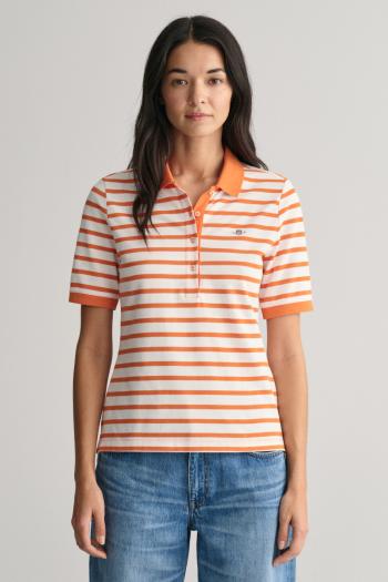 POLOKOŠILE GANT SLIM STRIPED SHIELD SS PIQUE POLO PUMPKIN ORANGE