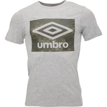 Umbro LAYERED BOX LOGO GRAPHIC TEE Pánské triko, šedá, velikost