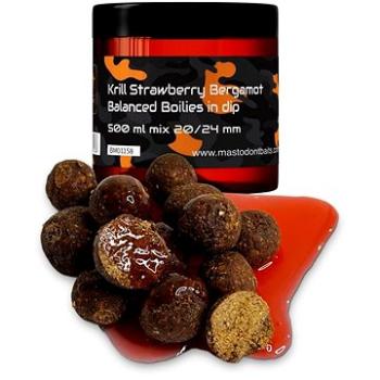 Mastodont Baits Balanced Boilies in dip Krill Strawberry Bergamot 20/24mm 500ml (8594187923136)