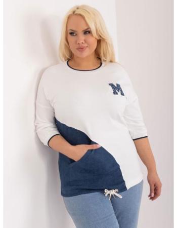 Dámská halenka plus size s kapsami ecru   