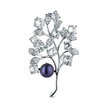 JwL Luxury Pearls Elegantní brož s tmavou perlou JL0867