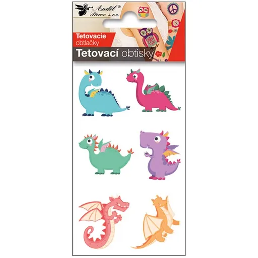 Tetovací obtisky 10,5 x 6 cm barevní dinosauři