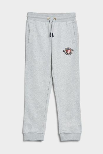 TEPLÁKY GANT D1. BANNER SHIELD SWEAT PANTS LIGHT GREY MELANGE