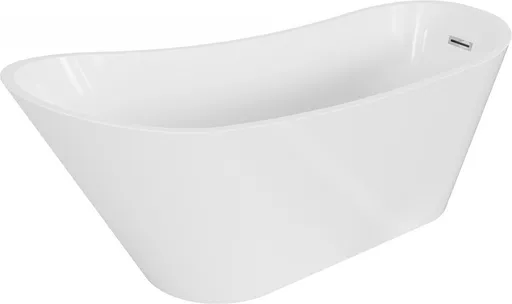 MEXEN/S Alta vana volně stojící 170 x 75, bílá, sifon a přepad chrom 52141707500-01