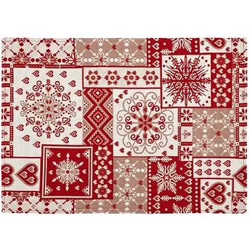 Scanquilt prostírání Motiv patchwork červenobéžová (28991)