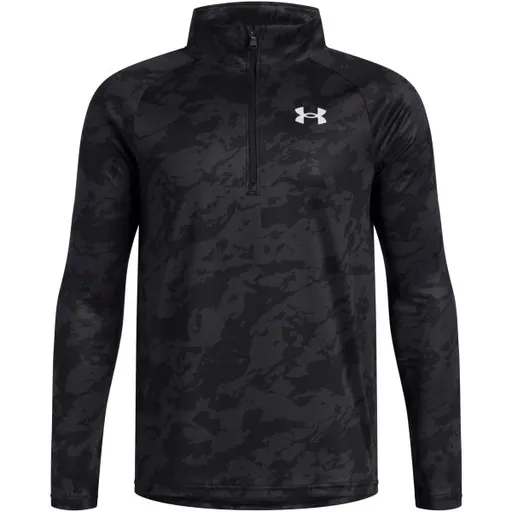 Under Armour TECH 2.0 1/2 ZIP Chlapecké triko s dlouhým rukávem, černá, velikost M