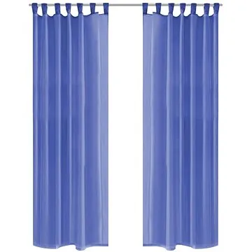 Voálové závěsy, 2 ks, 140x225 cm, královská modř (132246)