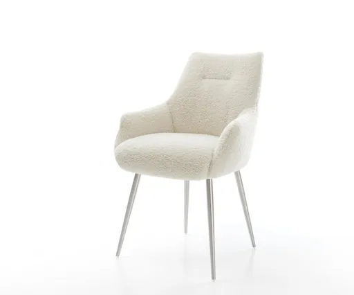 Jídelní židle Alja-Flex s područkami plyšový manšestr béžová 4