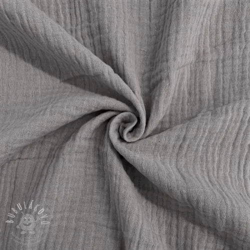 Dvojitá gázovina/mušelín grey ORGANIC