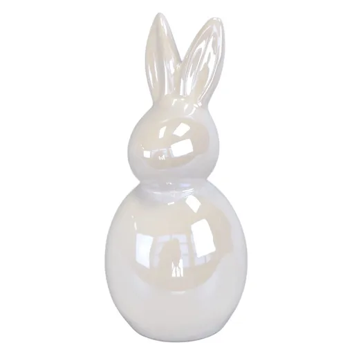 Velikonoční dekorace Bílý zajíc, keramika, 7,5 x 17,5 x 7,5 cm