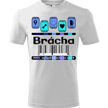 Tričko Brácha 100% (Velikost: XL, Barva trička: Bílá)