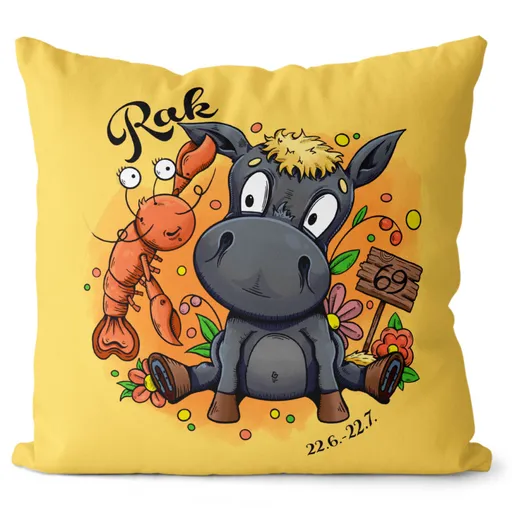 Polštář Koňská znamení – Rak (Velikost: 55 x 55 cm)