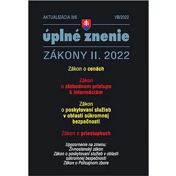 Aktualizácia II/6 2022 – Sloboda informácií, Zákon o cenách (9771335612985)