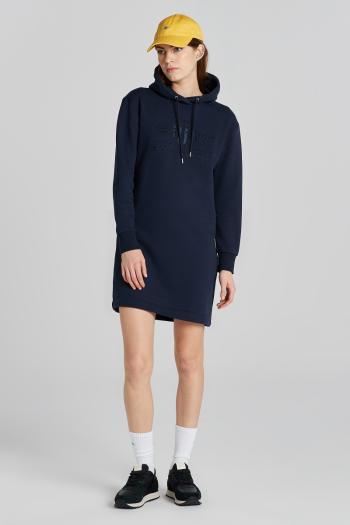 MIKINOVÉ ŠATY GANT TONAL ARCHIVE SHIELD DRESS EVENING BLUE