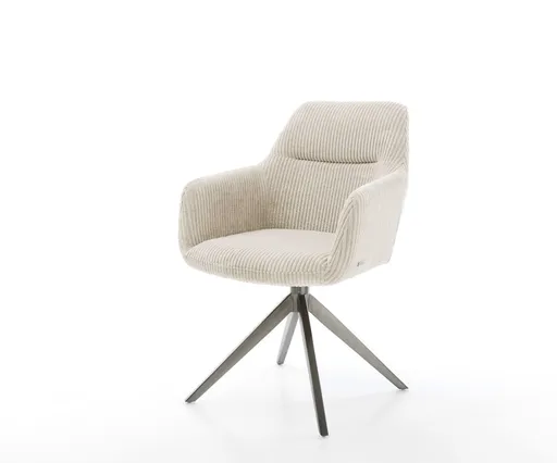 Otočná židle Pejo-Flex Cord béžová Křížový rám široký grafitový