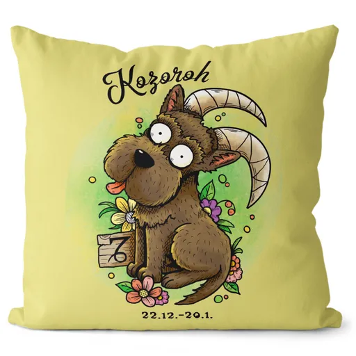 Polštář Psí znamení – kozoroh (Velikost: 55 x 55 cm)