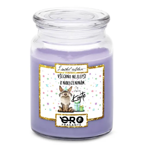 Svíčka Ty starej kojote (Vůně svíčky: Levandule)