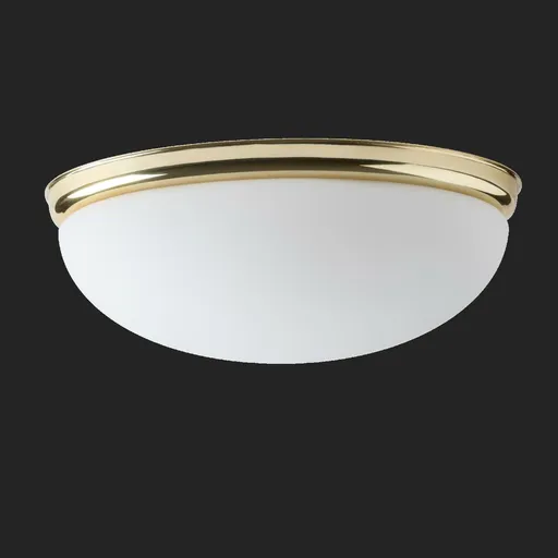 OSMONT ALM46177 ALMA D2 stropní/nástěnné skleněné svítidlo mosaz leštěná / bílá IP41 60W E27 HF