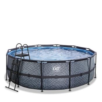 EXIT Frame Pool ø427x122cm (12v Sand filtr) - šedý