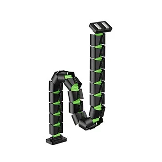 Organizér kabelů, magnetický husí krk, černo zelený, 1285mm, pro výškově nastavitelné stoly, Powerton