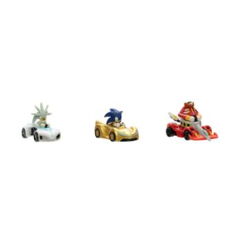 Kovový model autíčka s figurkou Sonic 1:64