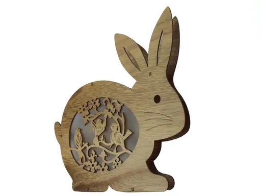 LED dekorace Králíček s ptáčky