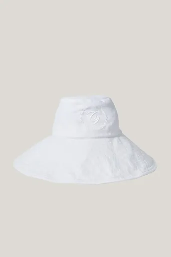 KLOBOUK GANT LINEN SUN HAT WHITE