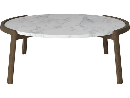 Konferenční stolek Mix Ø94 cm, více variant - Bolia Varianta: Grey/white marble | Dark oiled oak, Solid | v. 35 cm