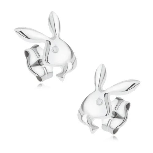 Zlaté náušnice 14K lesklý zajíček s hladkým povrchem