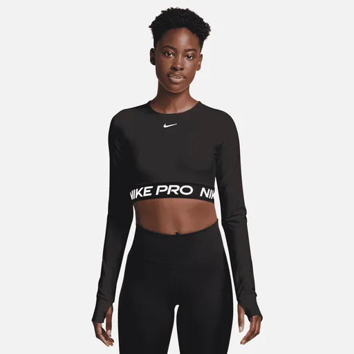 Nike Pro Womens Dri-FIT Cropped Long-Sleeve Top S