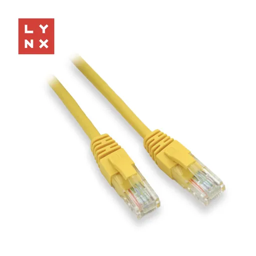 LYNX UTP patch kabel Cat5e, PVC, CCA, 0, 3m, žlutý (balení obsahuje 10ks)