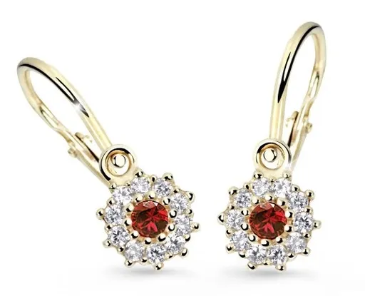Cutie Jewellery Zlaté dětské náušnice C2749-10-X-1 červená