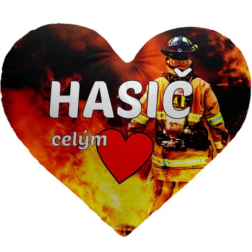 Polštářek srdcový - Hasič celým srdcem