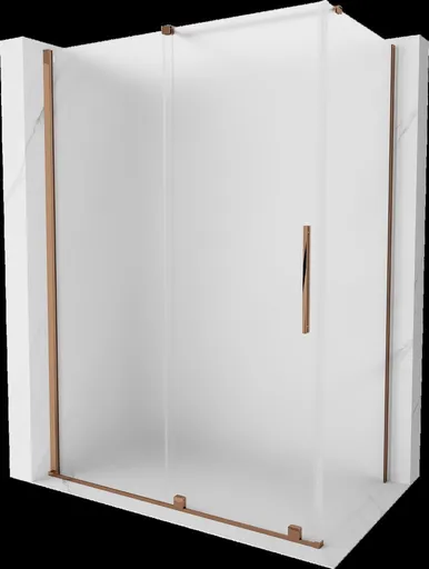 MEXEN/S Velar sprchový kout, posuvné dveře 160 x 85, dekor, růžové zlao 871-160-085-31-60