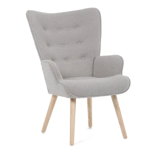 Křeslo ušák Bouclé GREY2, šedá