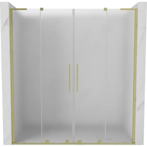 MEXEN/S Velar L Duo posuvné sprchové dveře 200, dekor, zlatá kartáčovaná 871-200-003-32-55