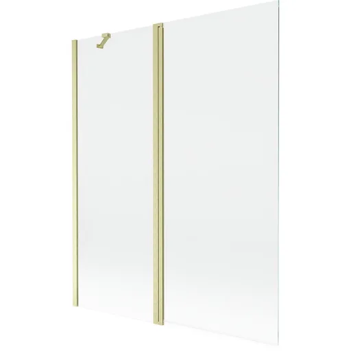 MEXEN MIST vanová zástěna 140x150 cm 6mm f+s, zlatá kartáčovaná, čirá 8A9-140-011-55-00