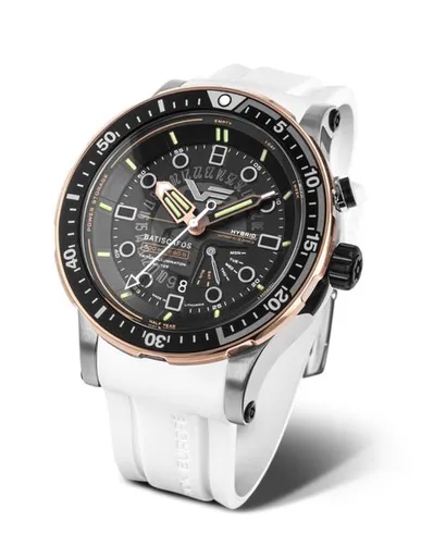 Vostok Europe Batiscafos Hybrid PX84-511E769 - Bílý silikonový řemínek