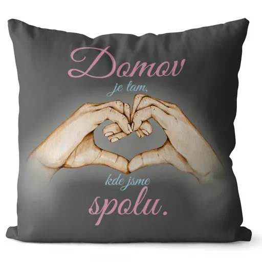 Polštář Kde jsme spolu (Velikost: 55 x 55 cm)