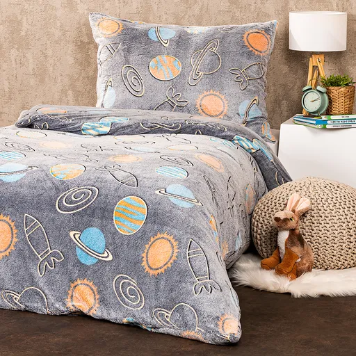 4Home Svítící povlečení mikroflanel Planetarium, 140 x 200 cm, 70 x 90 cm