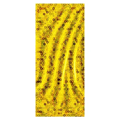 Lesklý zlatý celofánový dárkový sáček s kruhy