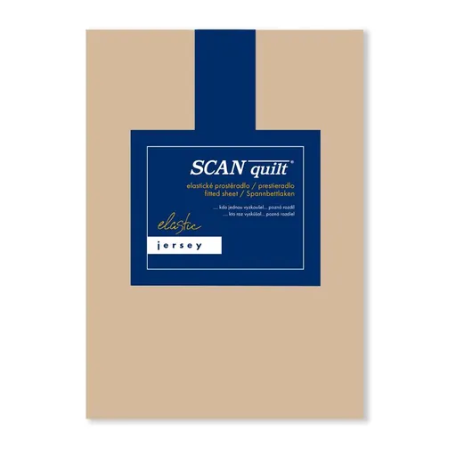 SCANquilt napínací prostěradlo JERSEY ELASTIC LYCRA oříšková 180 x 200 cm (výška matrace do 30 cm)